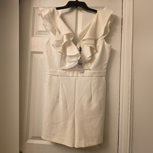 Elegant White Ruffle Jumpsuit